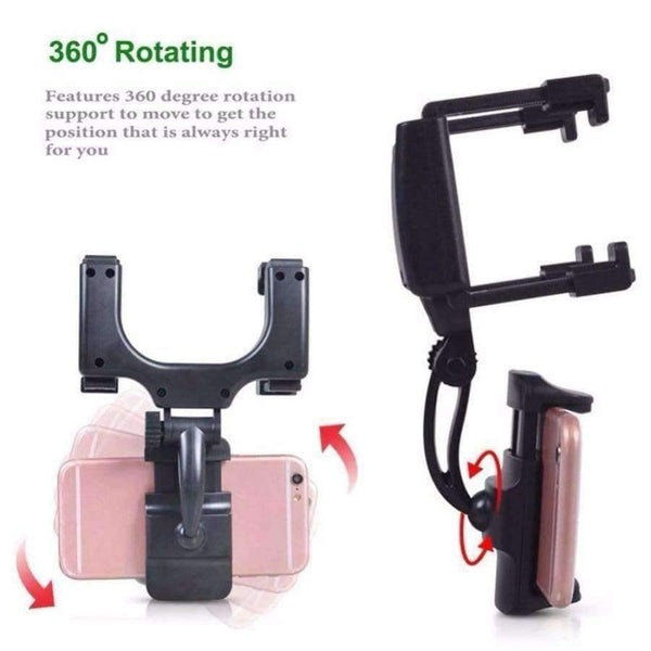 Planet Gates Car Phone Holder Car Rearview Mirror Mount Phone Holder 360 Degrees For iPhone Samsung GPS Smartphone Stand Universal