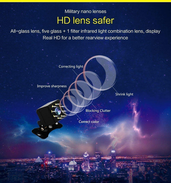 Planet Gates Car Rear View Camera 8 LED Night Vision Wide Angle HD Color Image Waterproof Universal Backup Parking Reverse Camera