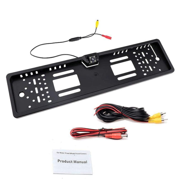 Planet Gates Car Rear View Camera Waterproof EU European License Plate Frame Parktronic Reverse 4 LED Night Vision Backup Camera