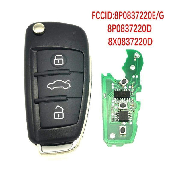 Planet Gates Car Remote Key For Audi A3 S3 TT A4 S4 2005-2013 Years Part Number 8P0837220D 434Mhz 48 Chip Auto Smart Control Key
