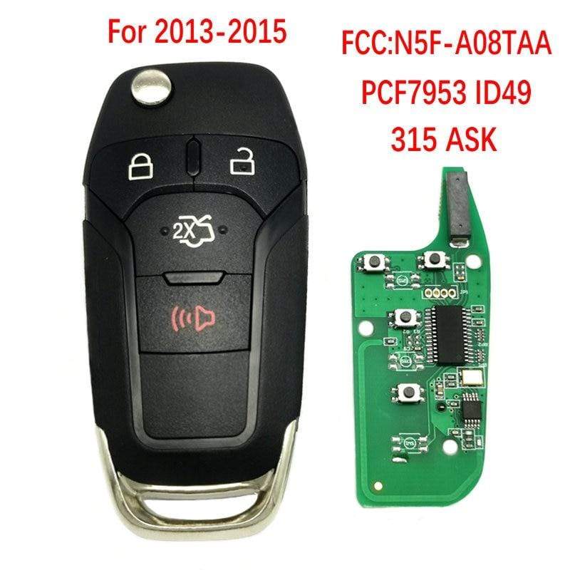 Planet Gates Car Remote Key For Ford Escort 2015 ID49 Chip 315 Mhz 3+1 Button Auto Smart Remote Control Flip Car Key