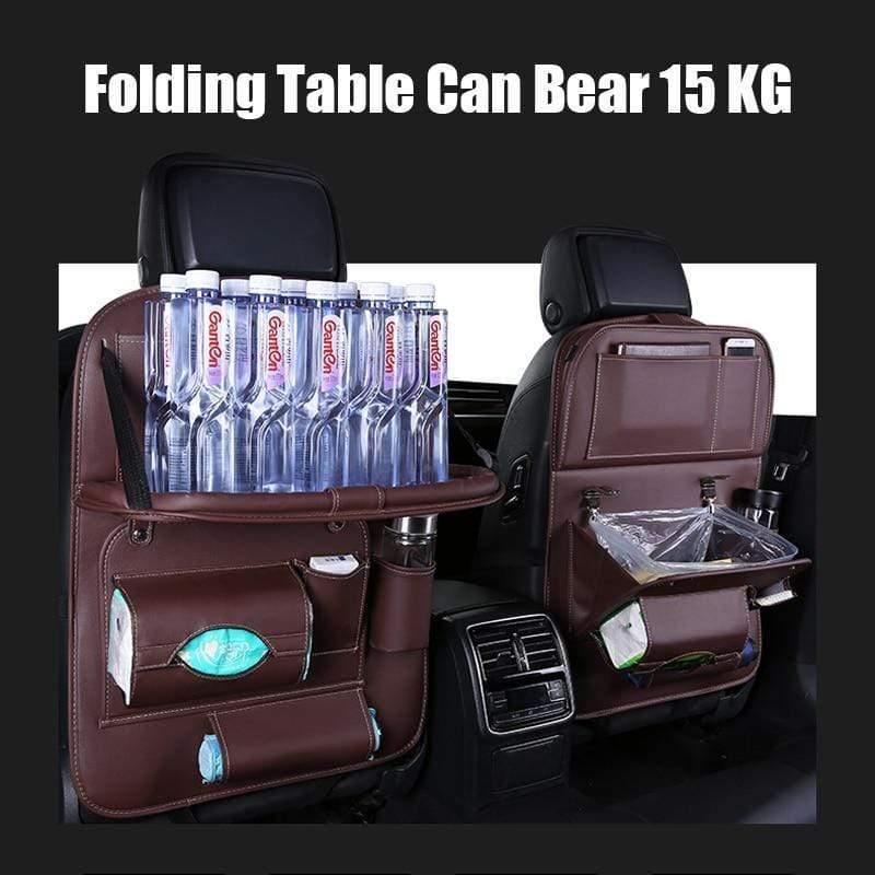 Planet Gates Car Seat Organizer PU Leather Auto Seat Back Storage Bag Multifunctional Container Cup iPad Phone Holder Srorage Solutions