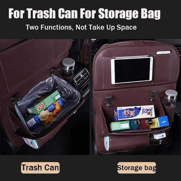 Planet Gates Car Seat Organizer PU Leather Auto Seat Back Storage Bag Multifunctional Container Cup iPad Phone Holder Srorage Solutions
