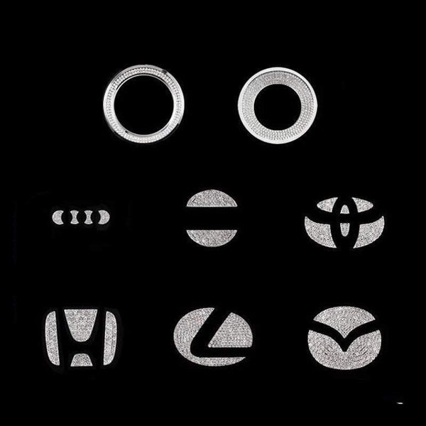 Planet Gates Car steering wheel logo diamond sticker For Honda Toyota Lexus Mazda Hyundai Volvo interior decoration stickers Auto Accessories