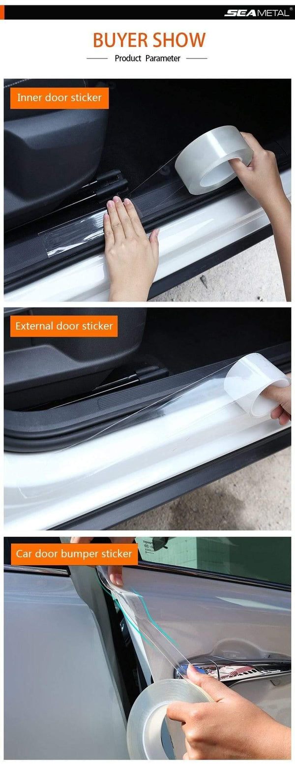 Planet Gates Car Stickers Interior Protector Film Auto Door Edge Protective Glue Car Trunk Door Sill Tape Full Body Sticker Vinyl Accessories