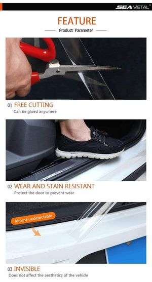 Planet Gates Car Stickers Interior Protector Film Auto Door Edge Protective Glue Car Trunk Door Sill Tape Full Body Sticker Vinyl Accessories