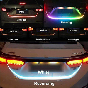 Planet Gates Car Styling LED Strip Trunk Light 12V RGB 120cm IP67 Multifunction Auto Rear Warning Lamp Turn Signal Lights