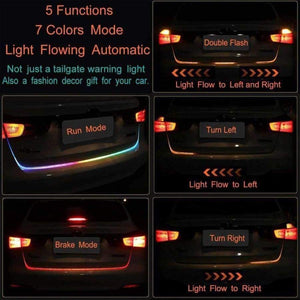 Planet Gates Car Styling LED Strip Trunk Light 12V RGB 120cm IP67 Multifunction Auto Rear Warning Lamp Turn Signal Lights