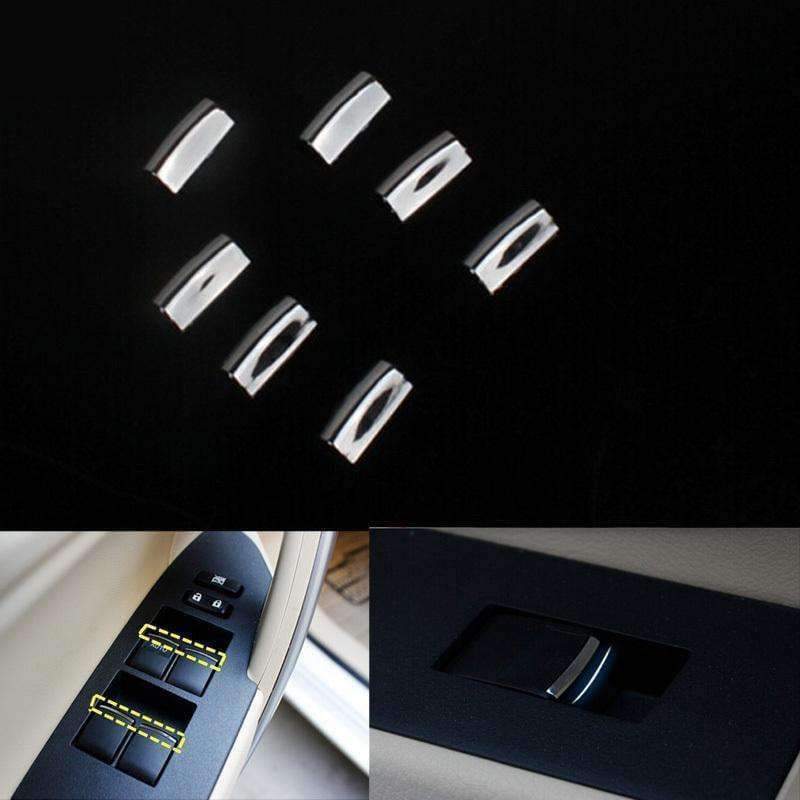 Planet Gates Car Styling Windows Lift Switch Sticker Door Button Interior Cover Decoration Accessories For Toyota Corolla 2014 2015 7pcs