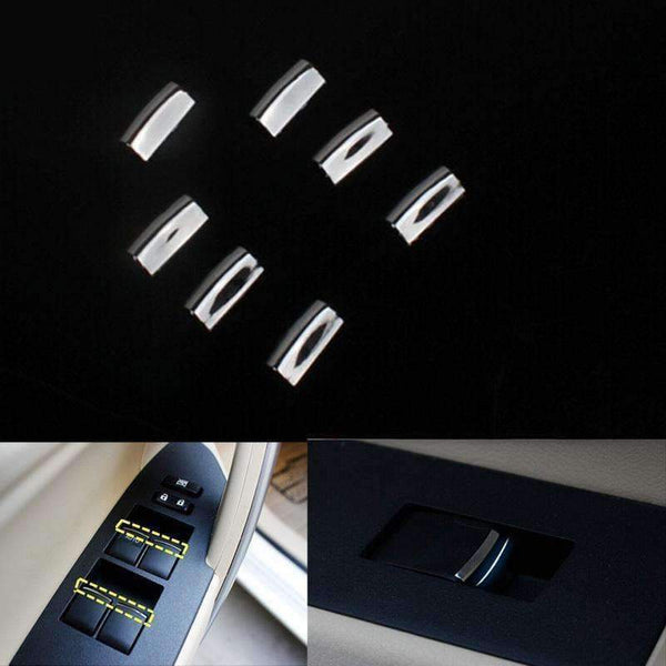 Planet Gates Car Styling Windows Lift Switch Sticker Door Button Interior Cover Decoration Accessories For Toyota Corolla 2014 2015 7pcs