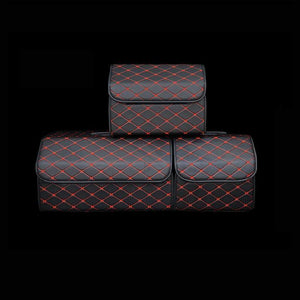 Planet Gates Car Trunk Organizer Box Storage Bag Auto Trash Tool Bag PU Leather Folding Large Cargo Storage Stowing Tidying Car Accessories