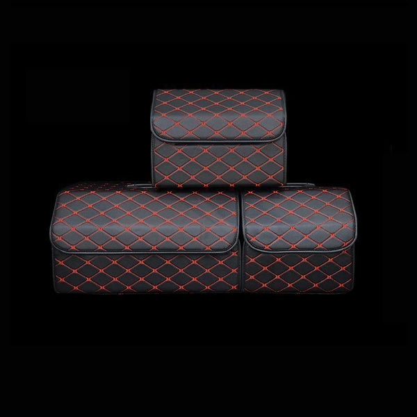 Planet Gates Car Trunk Organizer Box Storage Bag Auto Trash Tool Bag PU Leather Folding Large Cargo Storage Stowing Tidying Car Accessories