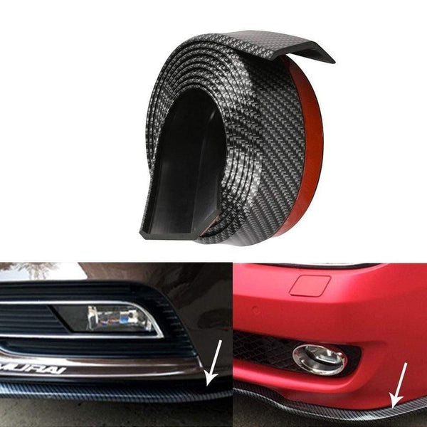 Planet Gates Car Universal Front Bumper Lip  Carbon Fiber Rubber Splitter Chin Spoiler side Skirt Rubber Anti Scratch Protector Body Kit Trim