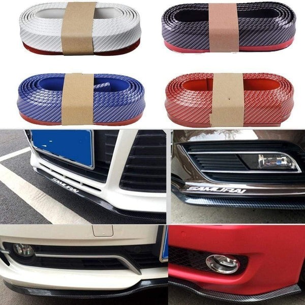 Planet Gates Car Universal Front Bumper Lip  Carbon Fiber Rubber Splitter Chin Spoiler side Skirt Rubber Anti Scratch Protector Body Kit Trim
