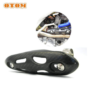 Planet Gates Carbon Fiber Exhaust Muffler Pipe Protection Heat Shield Cover Guard  Motocross Dirt Street Bike For KTM HONDA KAWASAKI