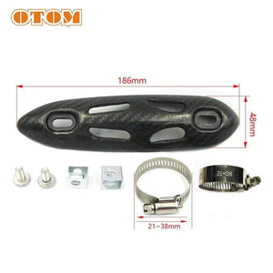 Planet Gates Carbon Fiber Exhaust Muffler Pipe Protection Heat Shield Cover Guard  Motocross Dirt Street Bike For KTM HONDA KAWASAKI