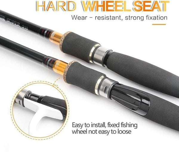 Planet Gates Carbon Fiber Fishing Rod 2.1m 2.4m 2.7m 3.0m 4 Section Spinning Casting Travel Lure Rod Fishing Tackle Accessories
