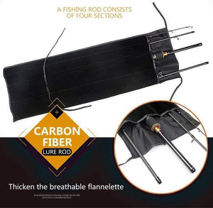 Planet Gates Carbon Fiber Fishing Rod 2.1m 2.4m 2.7m 3.0m 4 Section Spinning Casting Travel Lure Rod Fishing Tackle Accessories