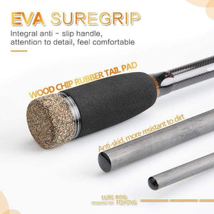 Planet Gates Carbon Fiber Fishing Rod 2.1m 2.4m 2.7m 3.0m 4 Section Spinning Casting Travel Lure Rod Fishing Tackle Accessories
