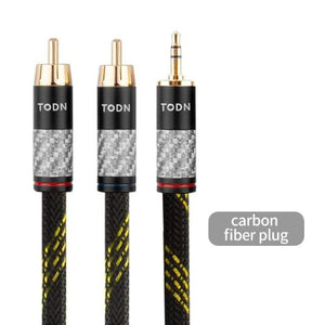 Planet Gates Carbon fiber plug / 5M Canare HiFi cable audio RCA cable Audio signal wire plug 3.5mm aux plug convert 2 RCA plug