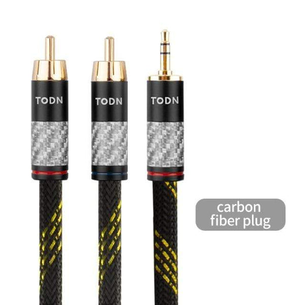 Planet Gates Carbon fiber plug / 5M Canare HiFi cable audio RCA cable Audio signal wire plug 3.5mm aux plug convert 2 RCA plug
