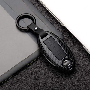 Planet Gates Carbon Fiber Silica Gel Key Case Full-encircling for Nissan Infiniti QX50 Q50L Q60 Q70 QX6 Material for Durability