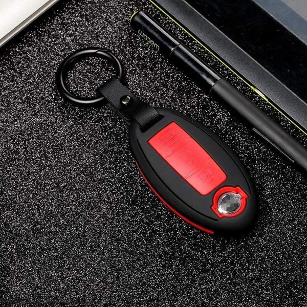 Planet Gates Carbon Fiber Silica Gel Key Case Full-encircling for Nissan Infiniti QX50 Q50L Q60 Q70 QX6 Material for Durability
