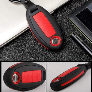 Planet Gates Carbon Fiber Silica Gel Key Case Full-encircling for Nissan Infiniti QX50 Q50L Q60 Q70 QX6 Material for Durability