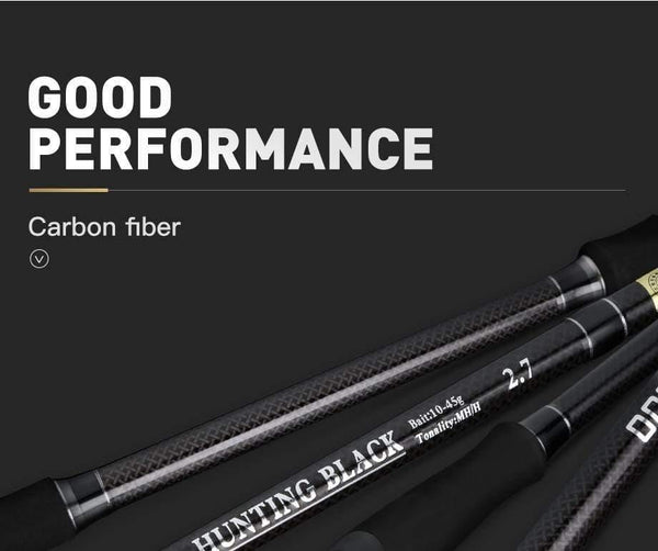 Planet Gates Carbon Fishing Rod 2.7m 3.0m M MH Power 10-45g Baitcasting Rod Sea Bass Inshore Fishing Rod 3 Sections Spinning Rod