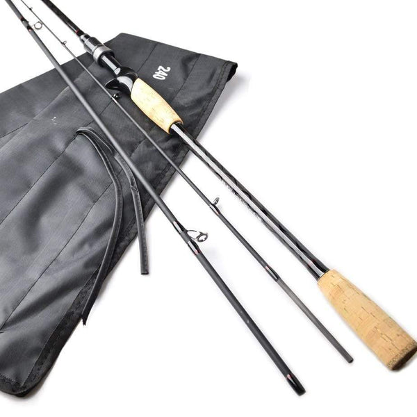 Planet Gates Carbon Fishing Rod Casting Spinning 2.1m 2.4m 3 Section M Power 6-16g Fast Action Lure Rod Travel Fishing Tackle