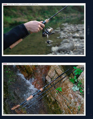 Planet Gates Carbon fishing rod obei portable travel spin cast 1.8m 2.1m 2.4m 2.7m 3 section ultra light lure fishing rod