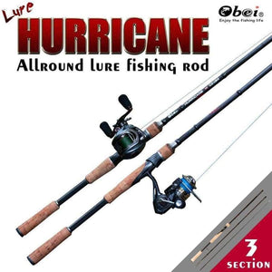 Planet Gates Carbon portable travel spin cast lure 3 section ultra light fishing rod obei fishing tackle