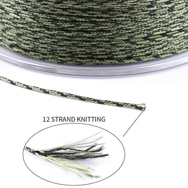 Planet Gates Carp Fishing Line 12 Strands Weave D-braid 100 Meters Camo Braided PE Fish Line