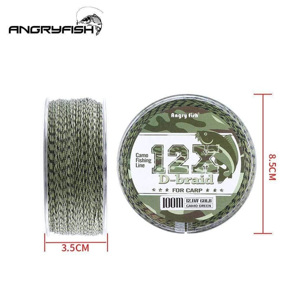 Planet Gates Carp Fishing Line 12 Strands Weave D-braid 100 Meters Camo Braided PE Fish Line