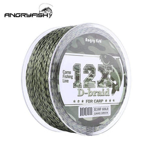 Planet Gates Carp Fishing Line 12 Strands Weave D-braid 100 Meters Camo Braided PE Fish Line