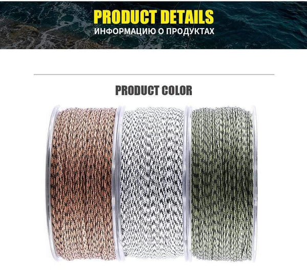 Planet Gates Carp Fishing Line 12 Strands Weave D-braid 100 Meters Camo Braided PE Fish Line