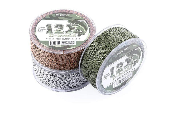 Planet Gates Carp Fishing Line 12 Strands Weave D-braid 100 Meters Camo Braided PE Fish Line