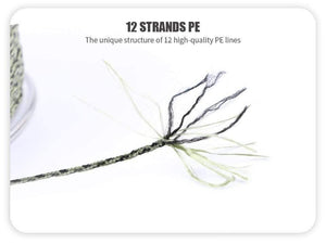 Planet Gates Carp Fishing Line 12 Strands Weave D-braid 100 Meters Camo Braided PE Fish Line