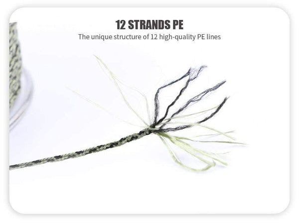 Planet Gates Carp Fishing Line 12 Strands Weave D-braid 100 Meters Camo Braided PE Fish Line