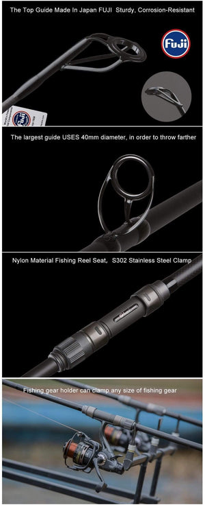 Planet Gates Carp fishing rod  Carbon Fiber Fuji  Spinning Rod pesca 4.25lb power 40-160g 3.60m Hard Pole Surf Rod
