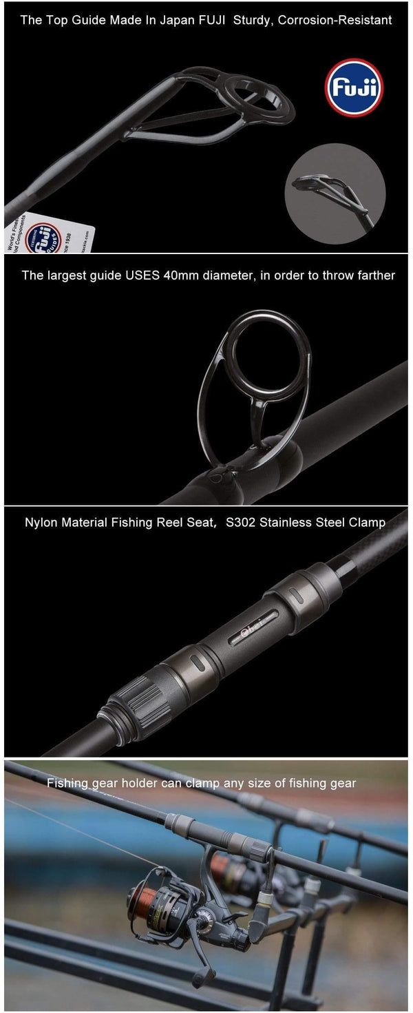 Planet Gates Carp fishing rod  Carbon Fiber Fuji  Spinning Rod pesca 4.25lb power 40-160g 3.60m Hard Pole Surf Rod