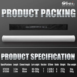Planet Gates Carp fishing rod telescopic portable professional Ultra Light expert travel 3.3m 3.6m 3.25lbs obei