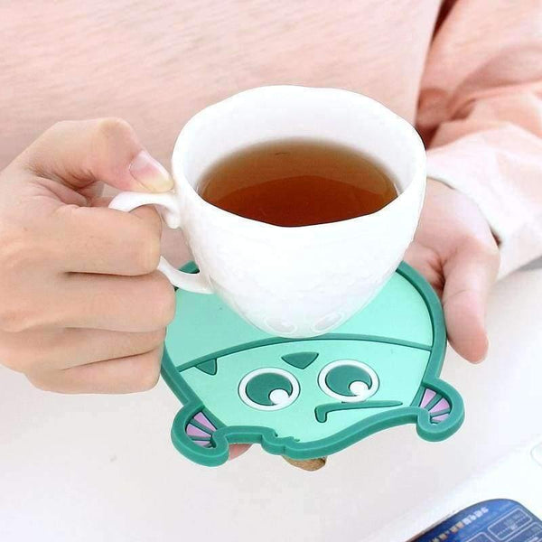 Planet Gates Cartoon 1 Piece Silicone Dining Table Placemat Coaster Kitchen Accessories Mat Cup Bar Mug Cartoon Animal Drink Pads