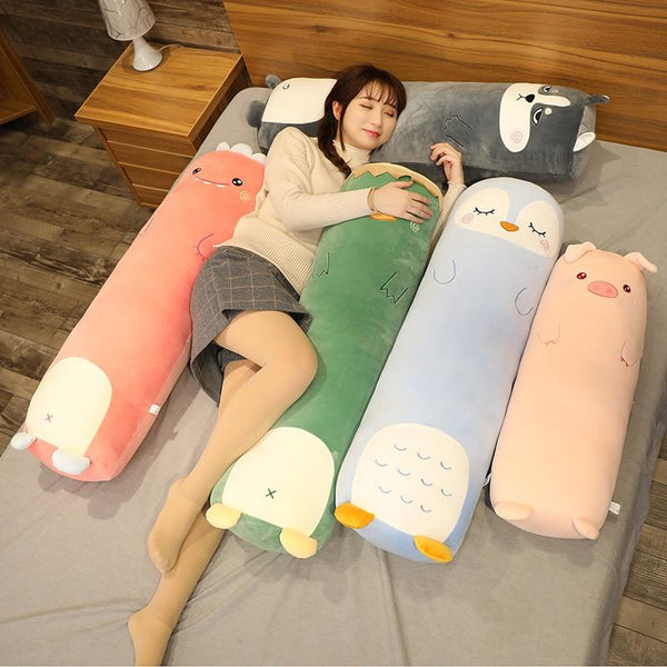 Planet Gates Cartoon Animal Dinosaur Pig Bunny Teddy Bear Husky Duck Plush Toys Stuffed Soft Long Sleep Pillow Doll Cushion Kids Girls Gift