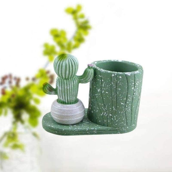 Planet Gates Cartoon Cactus Succulents Plant Pen Pencil Holder Office Desk Accessories Pen Stand Holder Christmas Gift Desk Organizer
