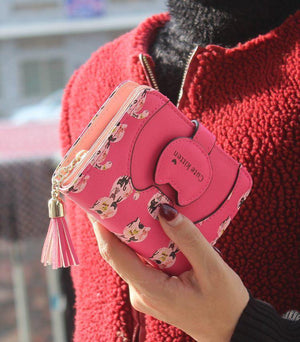 Planet Gates Cartoon cat women wallet printing PU Leather women wallet brand designed coin purse female card holder cute girl wallet