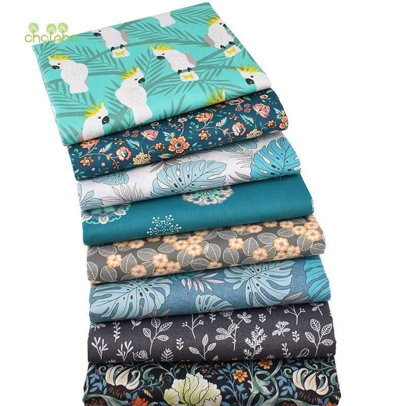 Planet Gates Cartoon Jungle Parrot Series,Printed Twill Cotton Fabric, For DIY Sewing Quilting Baby & Children's Bed Clothes Material