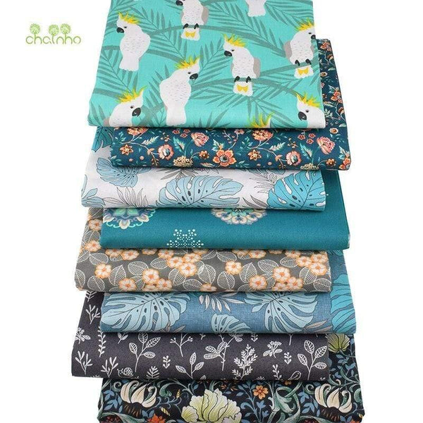 Planet Gates Cartoon Jungle Parrot Series,Printed Twill Cotton Fabric, For DIY Sewing Quilting Baby & Children's Bed Clothes Material