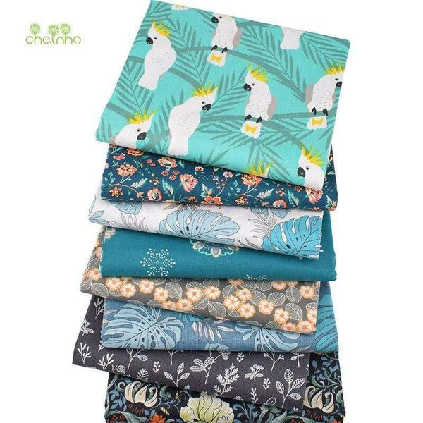 Planet Gates Cartoon Jungle Parrot Series,Printed Twill Cotton Fabric, For DIY Sewing Quilting Baby & Children's Bed Clothes Material