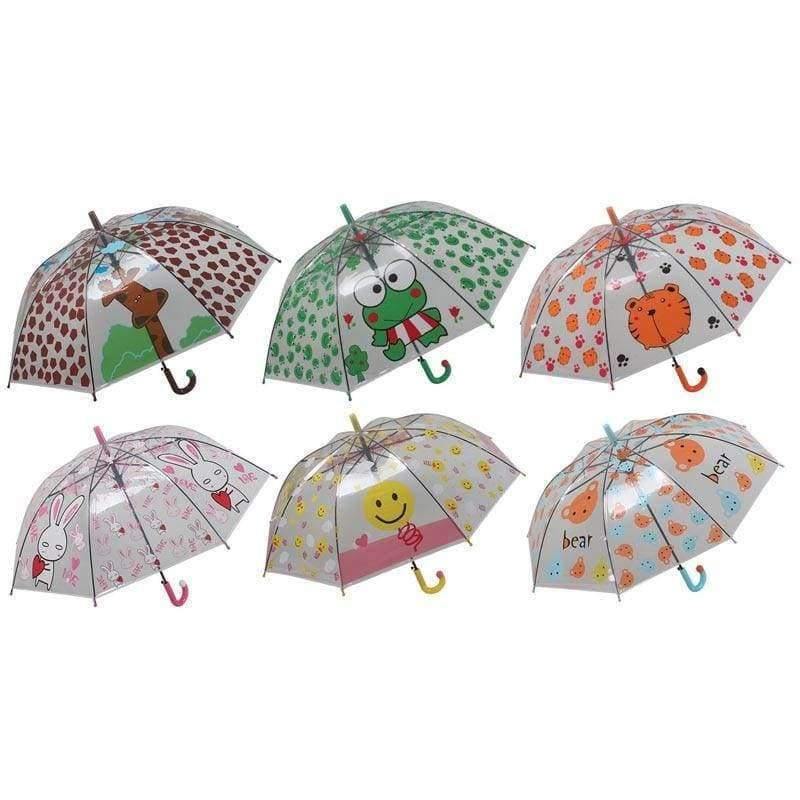 Planet Gates Cartoon print child's umbrella transparent rain tools for children animals giraffe,frog,tiger,rabbit,bear YS116